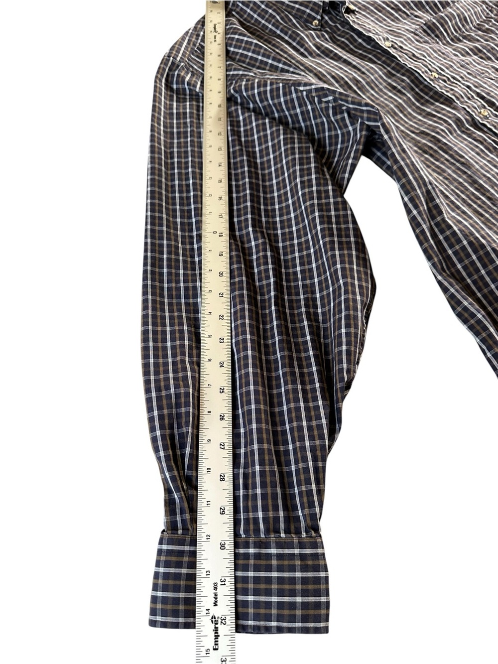 Nordstrom Men's Navy and White Plaid Button-Down Shirt XLT - Picture 10 of 13